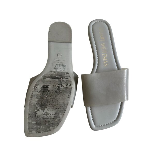 STUART WEITZMAN Light Gray Slide Flats Sandals Size 7 - Picture 7 of 7